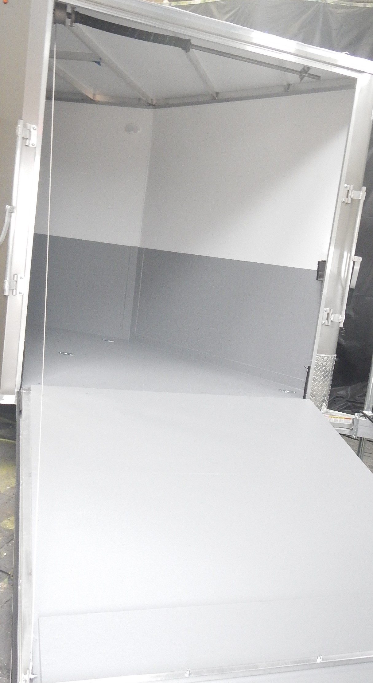 Truck camper with freshly coated waterproof roof